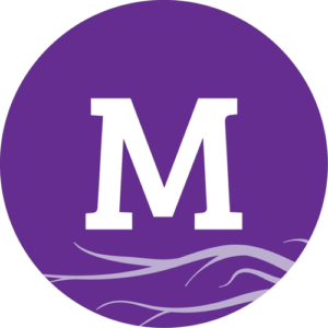 a purple circle with a letter m